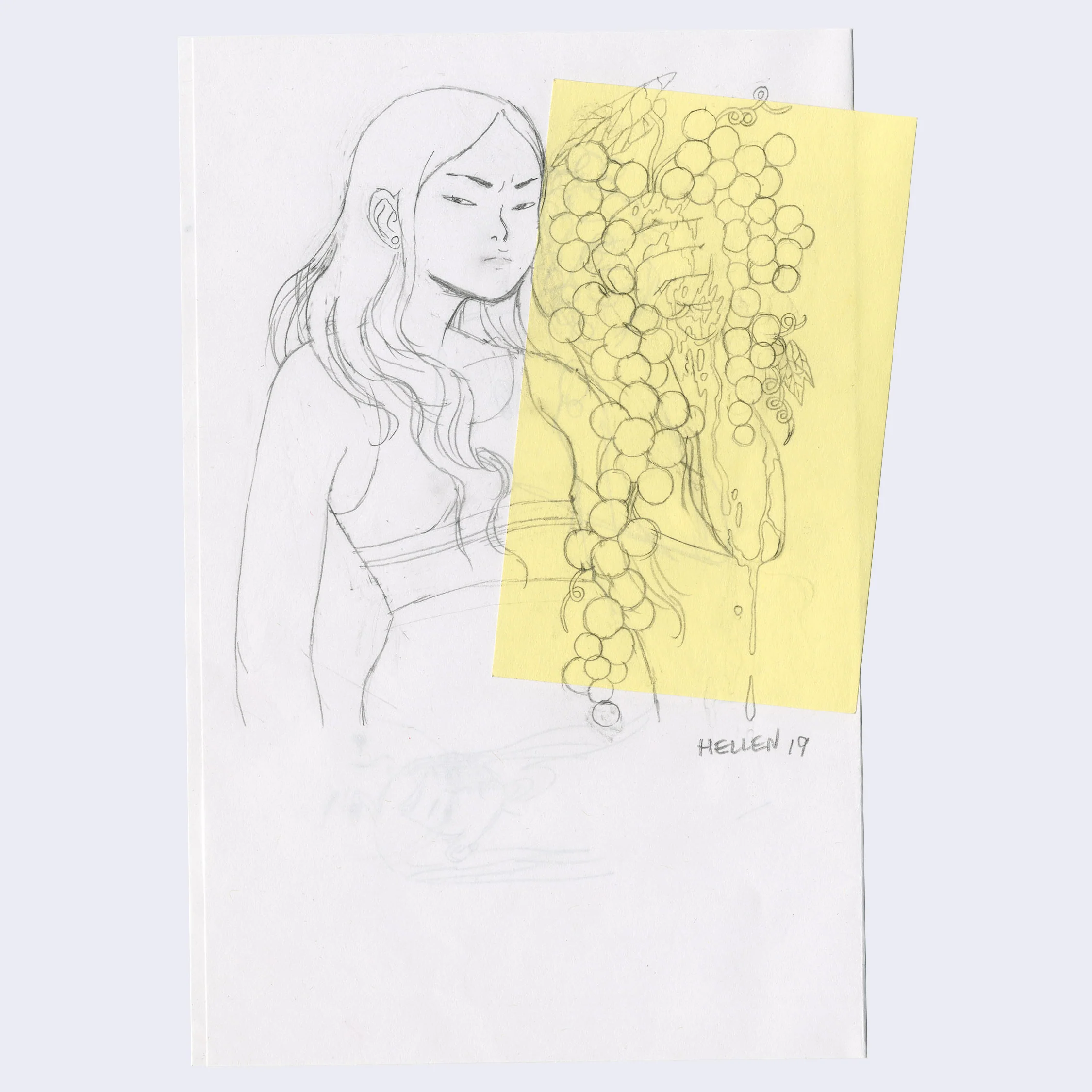 Rakugaki 4 - Hellen Jo - "The Grape Situation, for Fairweather Cider (sketch)"