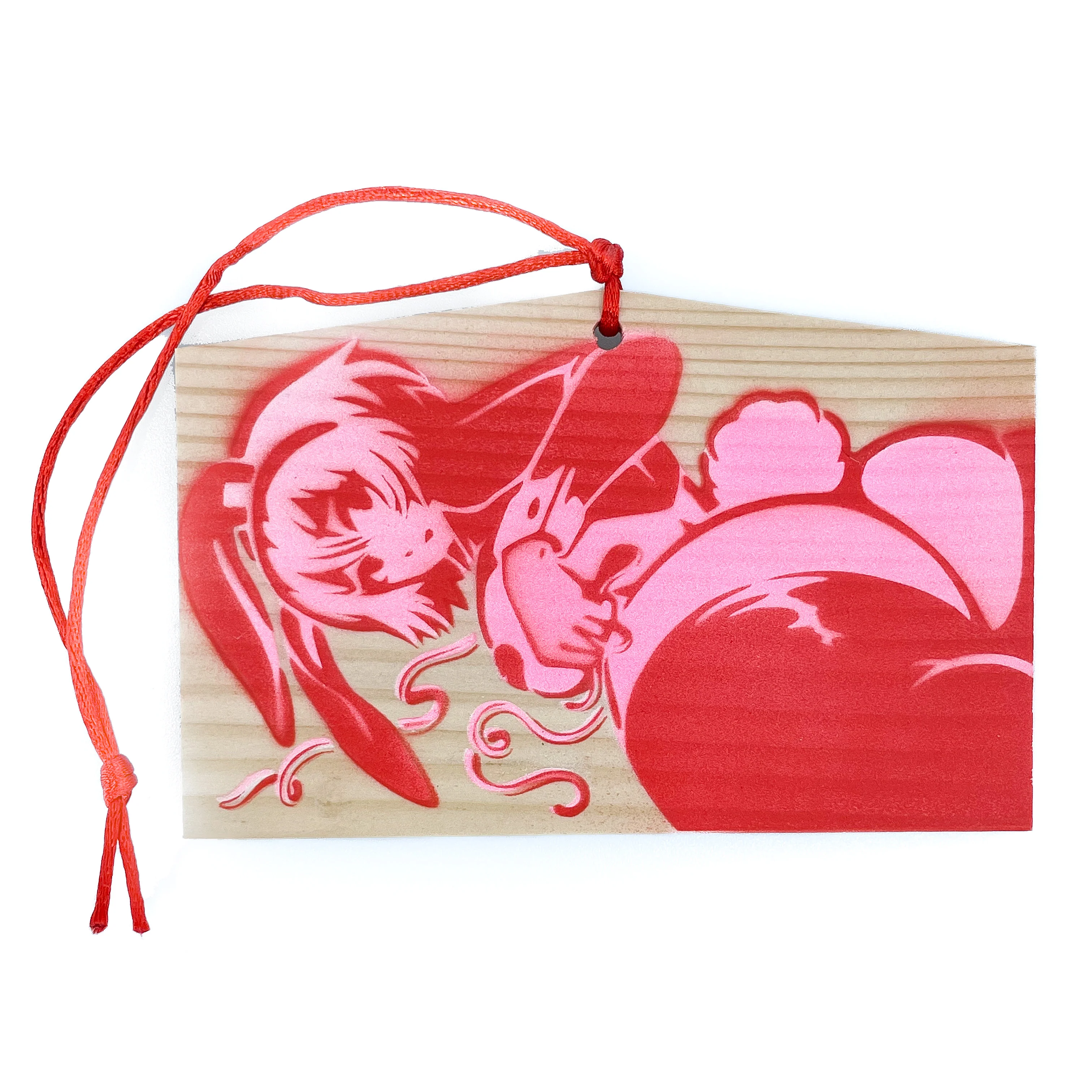 Rakugaki 5 (2023) - Candie Bolton - "Bunny Ema" (Red and Pink)