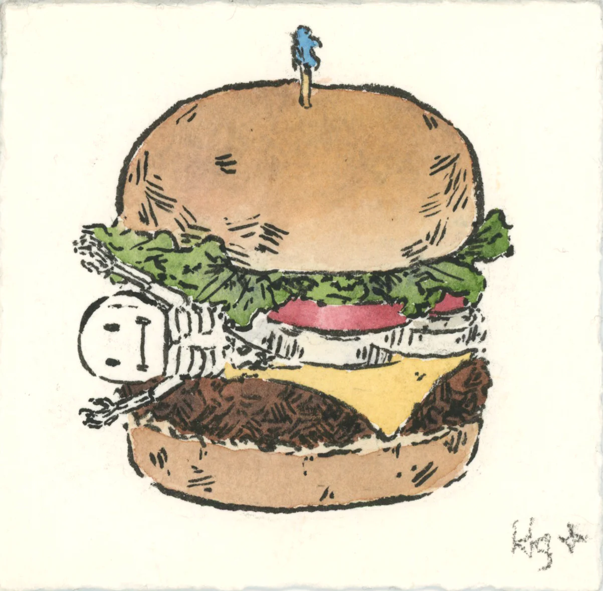 Rakugaki 5 (2023) - Kelly Yamagishi - "Burger"
