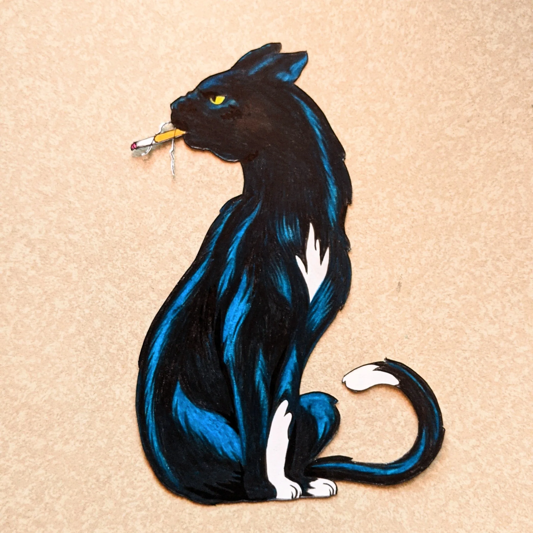 Rakugaki 6 (2024) - Cassia Lupo - "Smoking Cat #1"