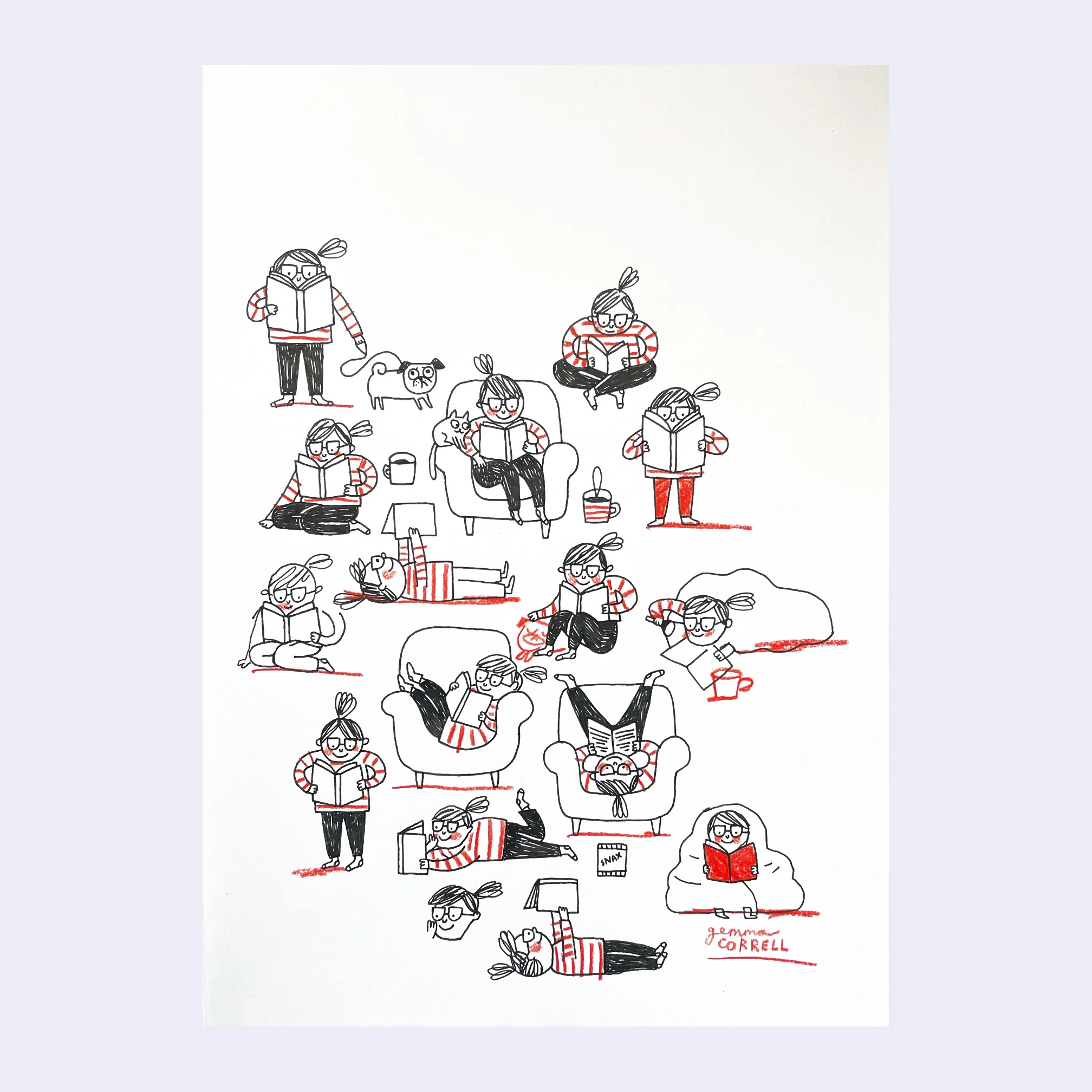 Rakugaki 6 (2024) - Gemma Correll - "Reading"