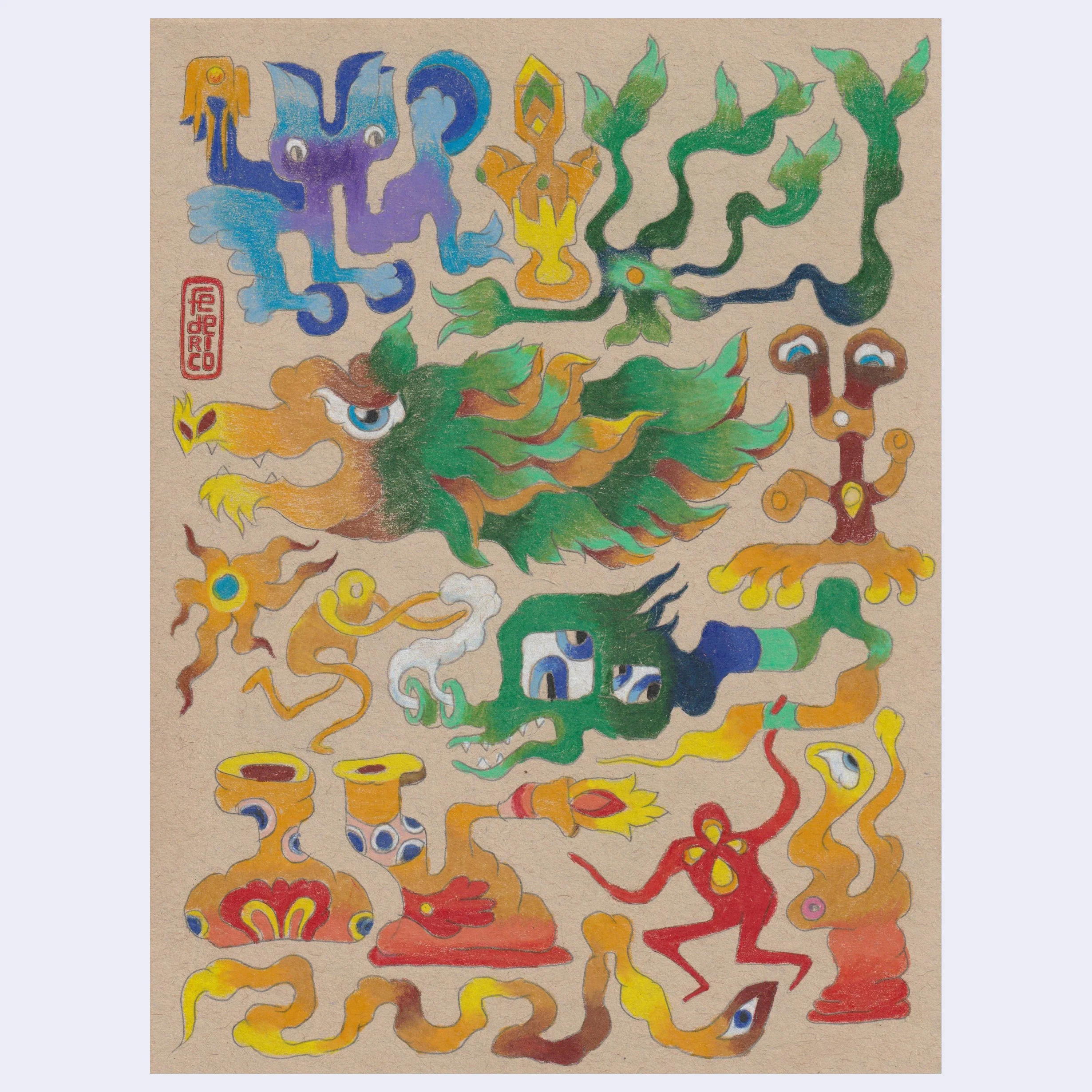 Rakugaki 7 (2025) - Federico Tobon - "Snakes 2"
