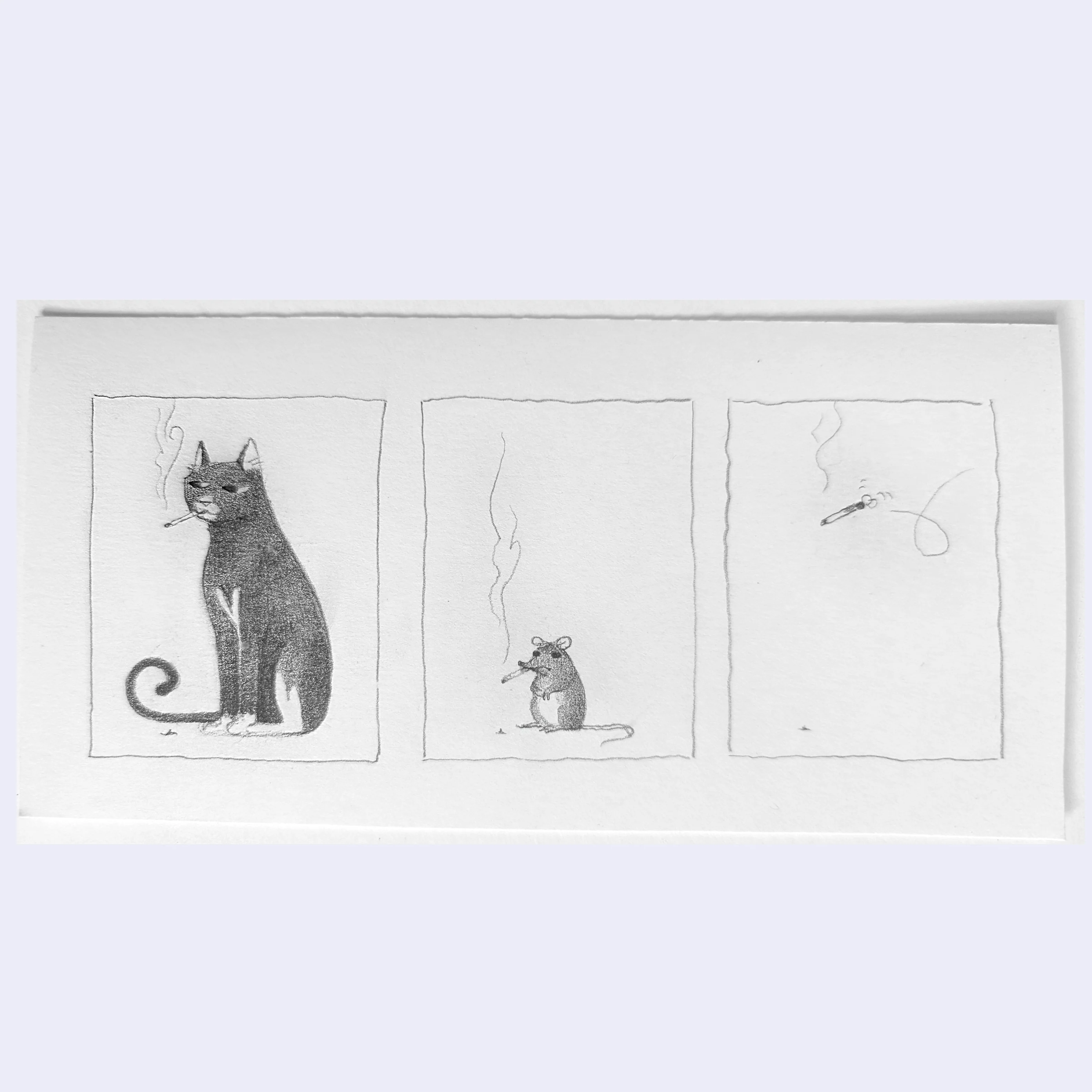Rakugaki 8 (2026) - Cassia Lupo - "Smokin' Animals 01 (Cat, Rat & Fly)"