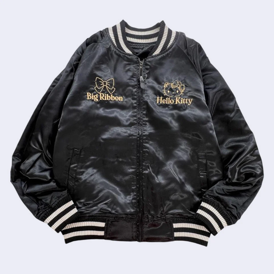 Sanrio - Hello Kitty Sukajan Bomber Jacket (Reversible - Black) - Image 4
