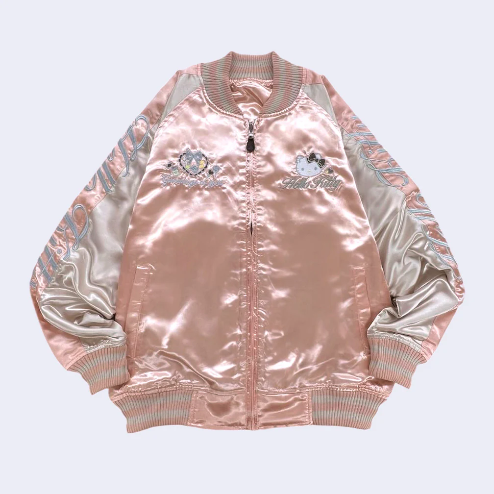 Sanrio - Hello Kitty Sukajan Bomber Jacket (Reversible - Pink) - Image 2