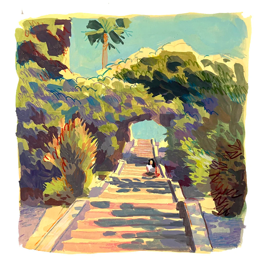 Sitting Outside III - #92 - Chalky Wong - "Mattachine Steps"