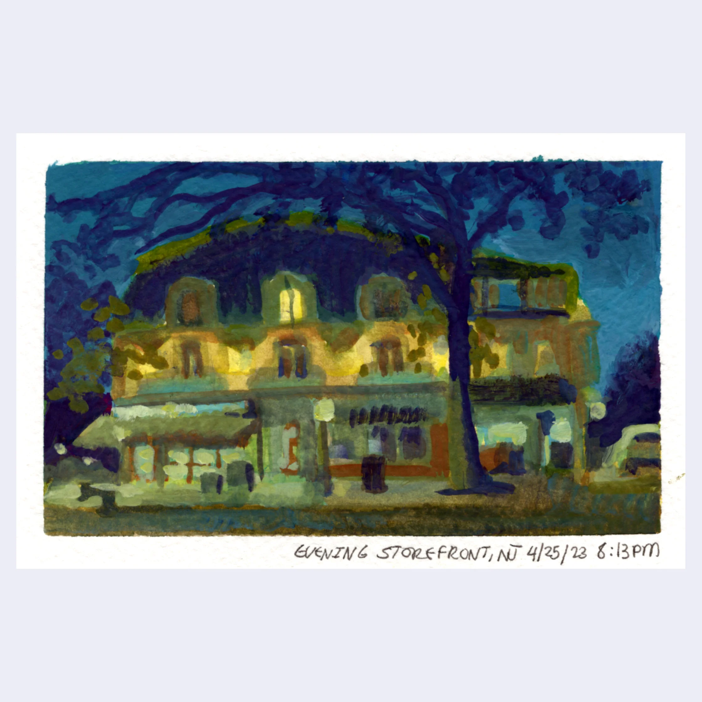 Sitting Outside III - #254 - Julie Benbassat - "Evening Store Front"