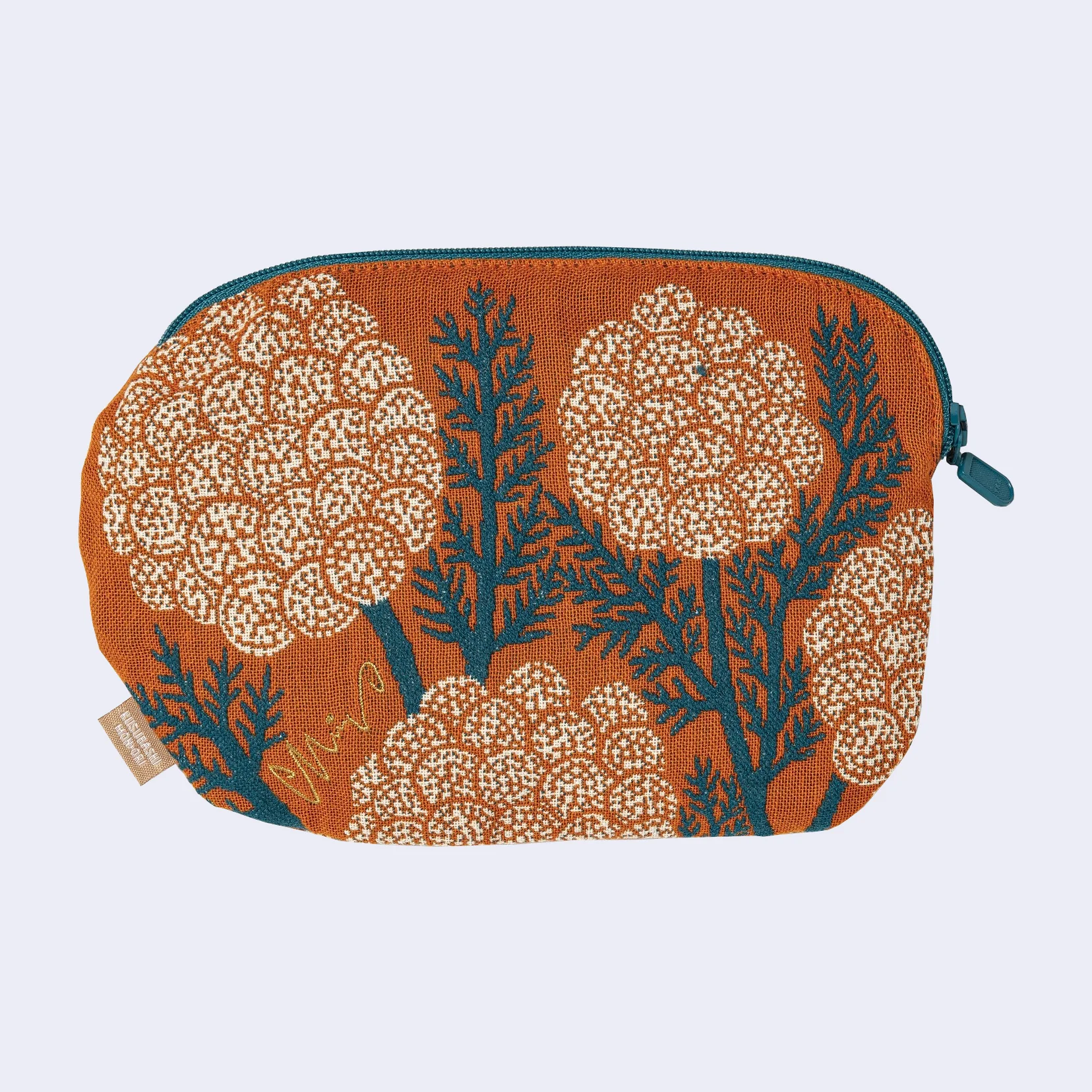 Striped Beetle and Flowers Zip Pouch/Bag (Orange) - Image 2