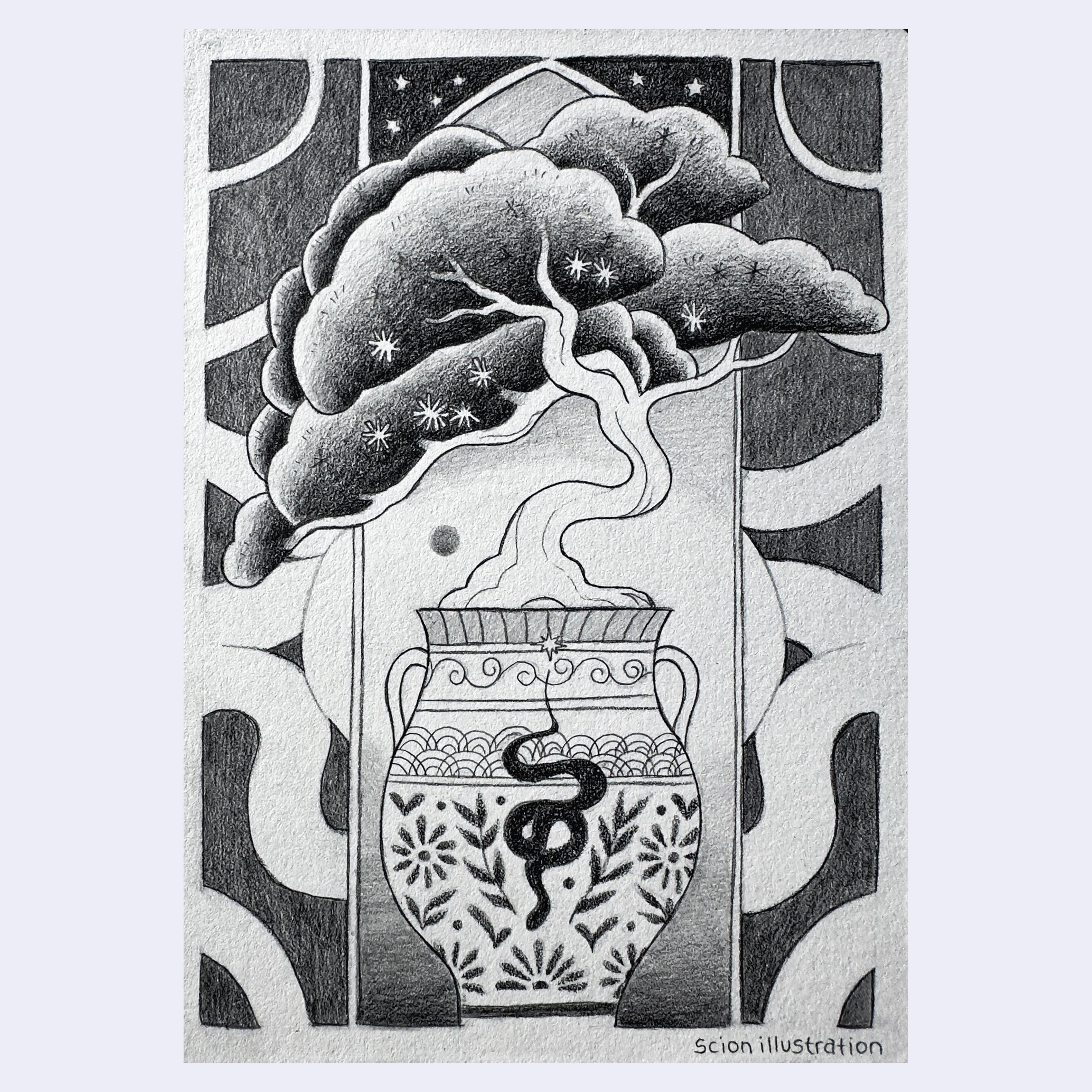 Year of the Snake 2025 - Scion Illustration - “Twisting Tendrils"