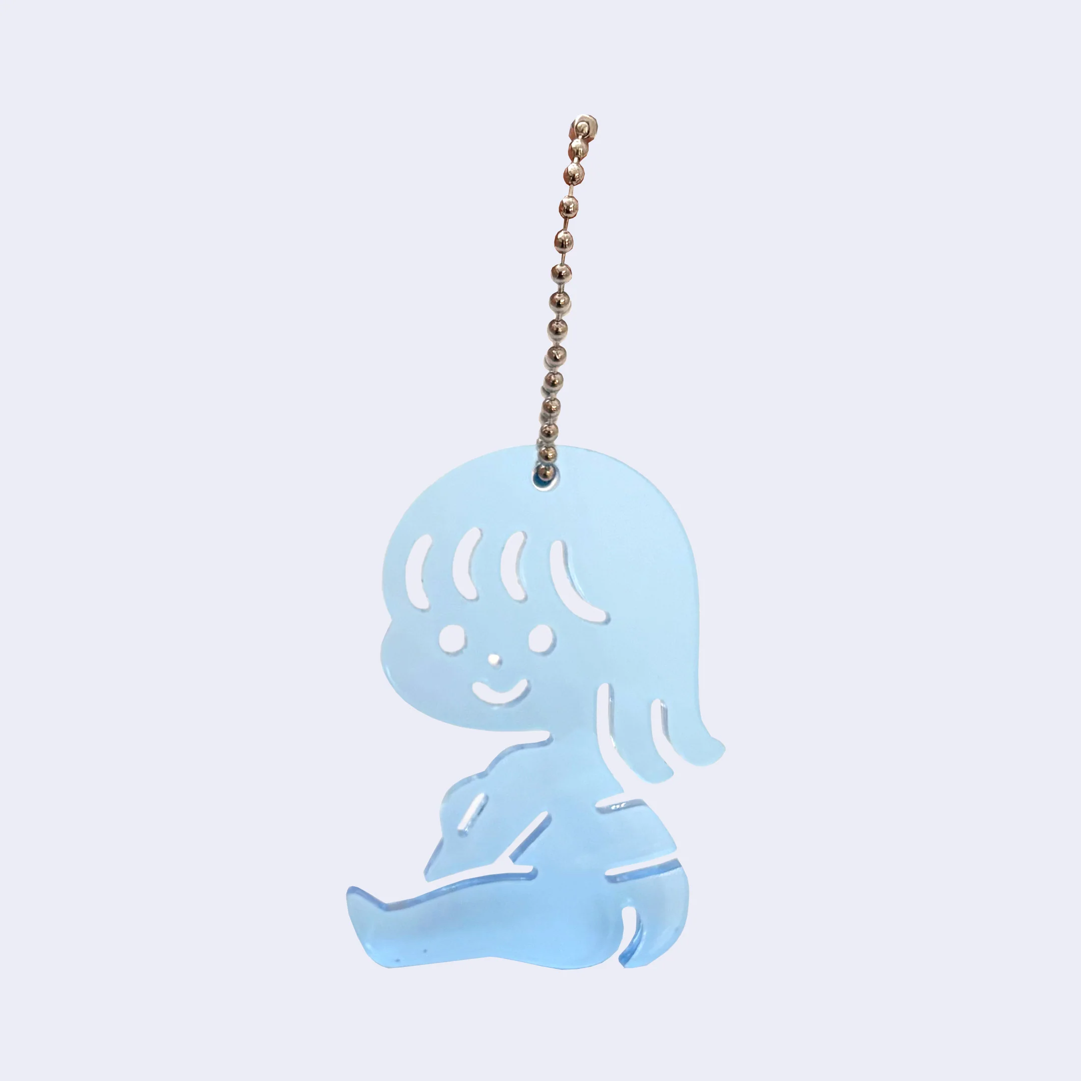 Yutanpo - Swinging Girl Mascot Acrylic Keychain (Blue)